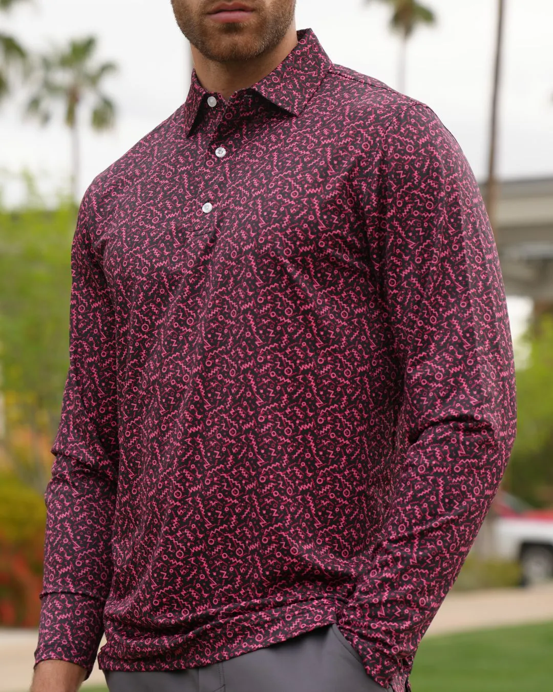 Pique Stretch Polo Long Sleeve - Final Sale