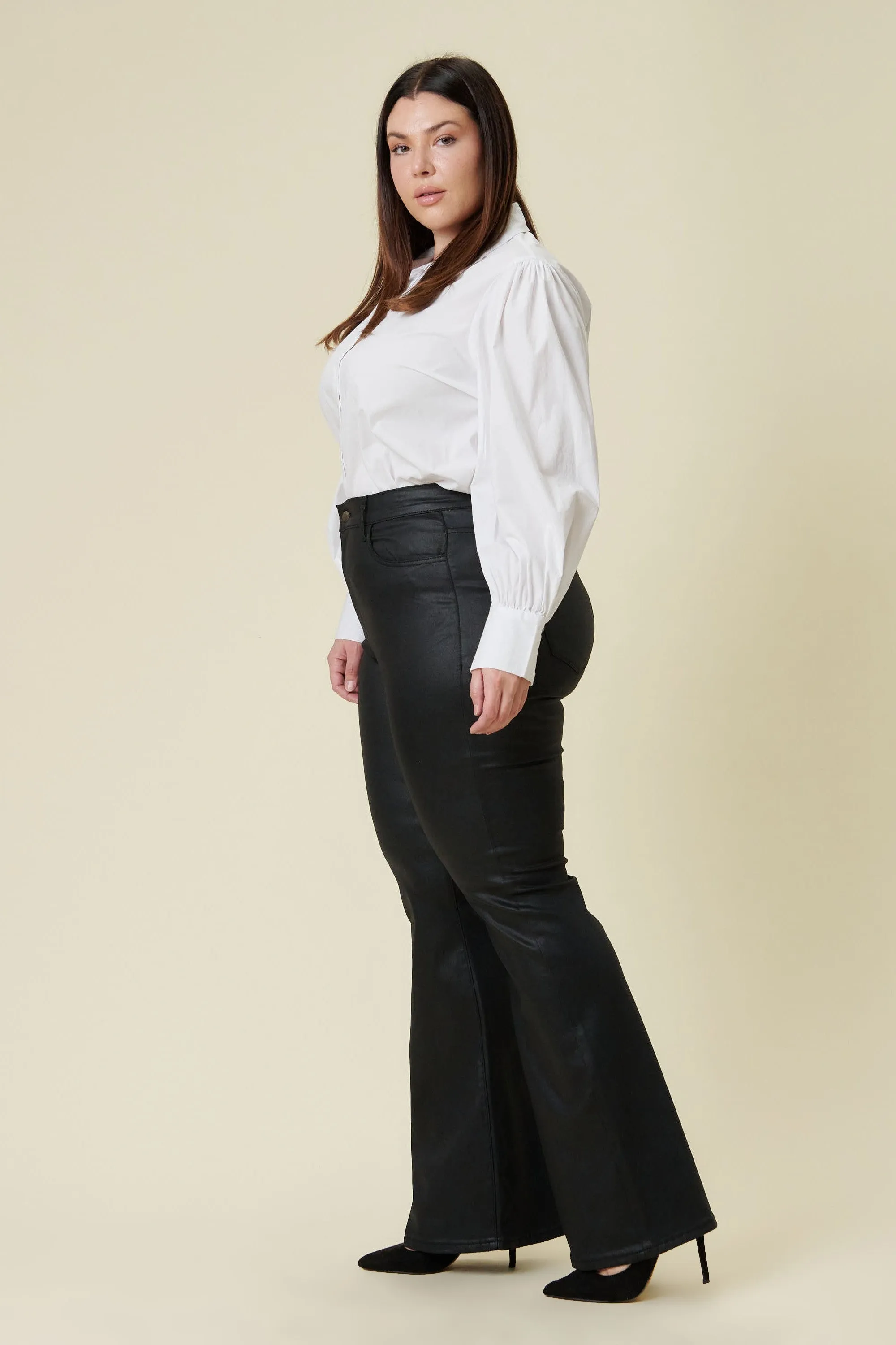 PLUS Fearless Coated Flare Jeans