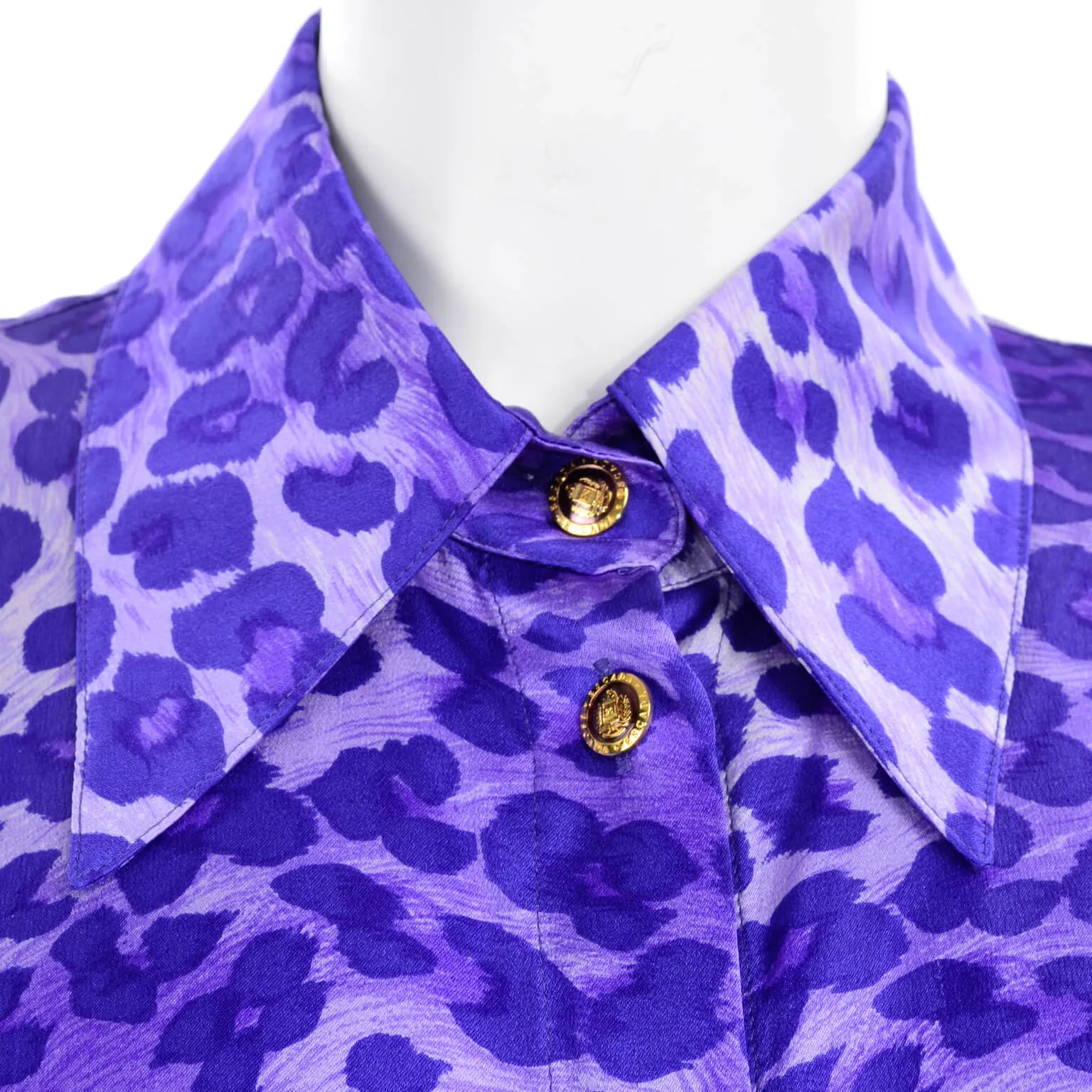 Purple Escada Blazer w/ Animal Print Silk Blouse & Pocket Square