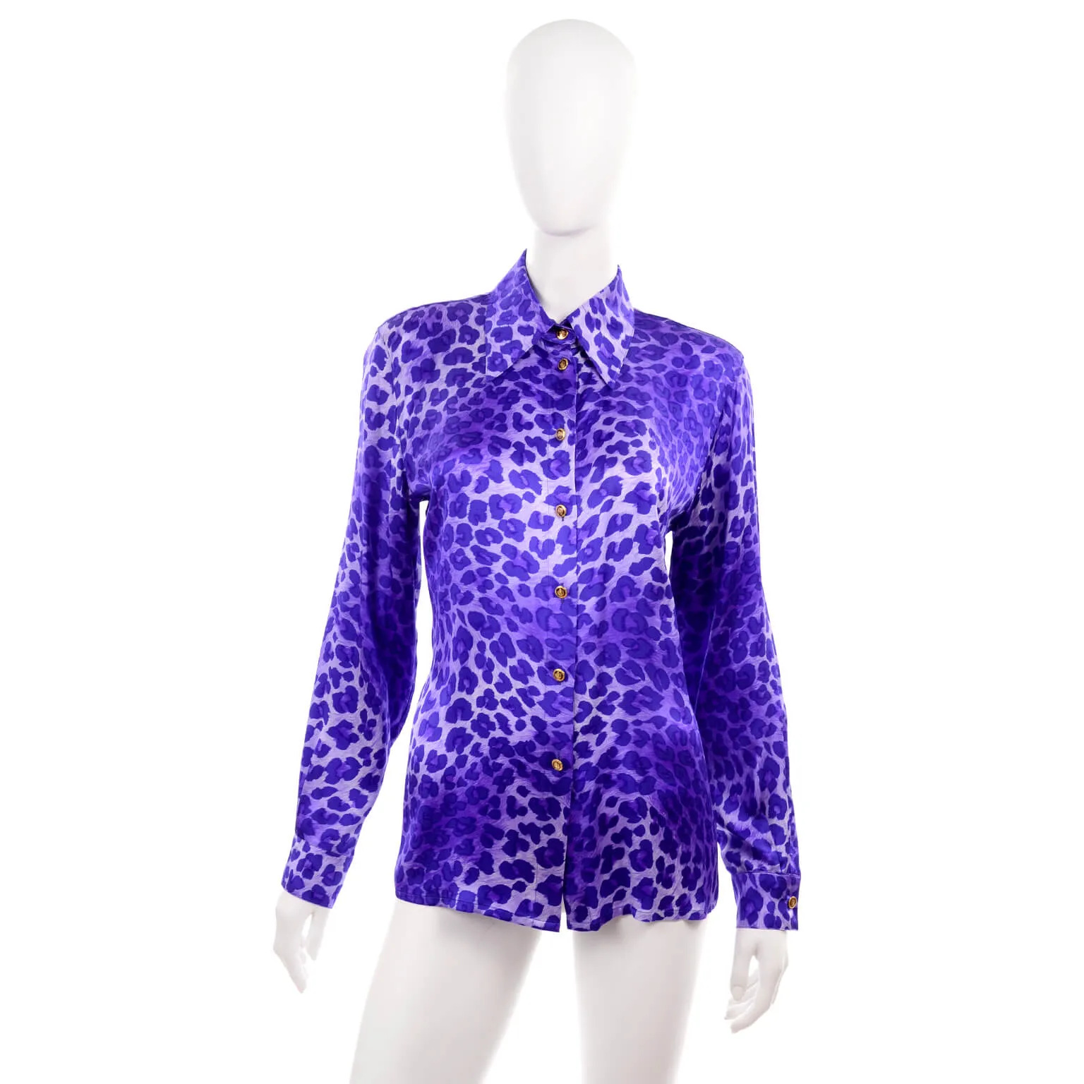 Purple Escada Blazer w/ Animal Print Silk Blouse & Pocket Square