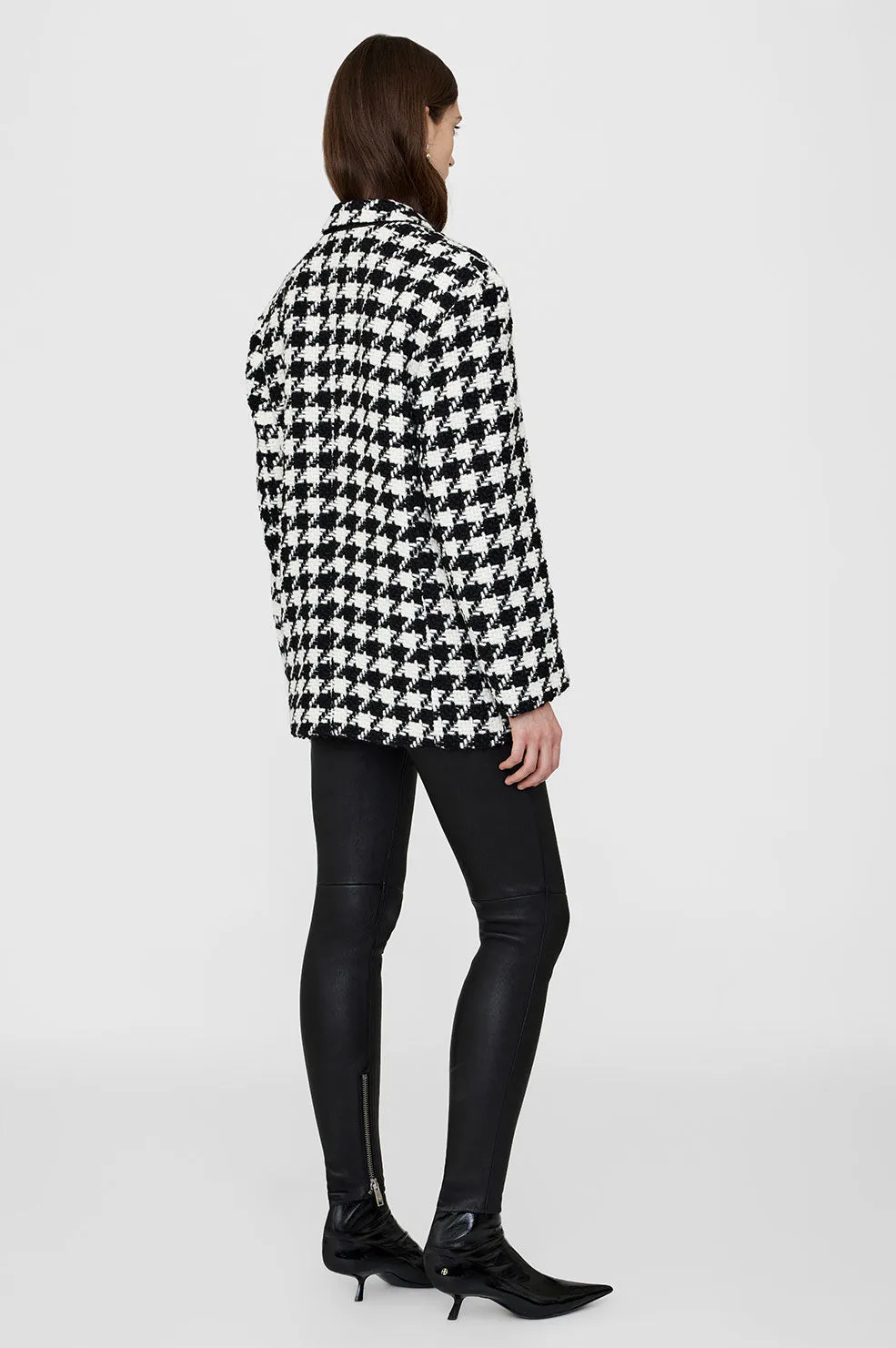 Quinn Blazer - Black And White Houndstooth