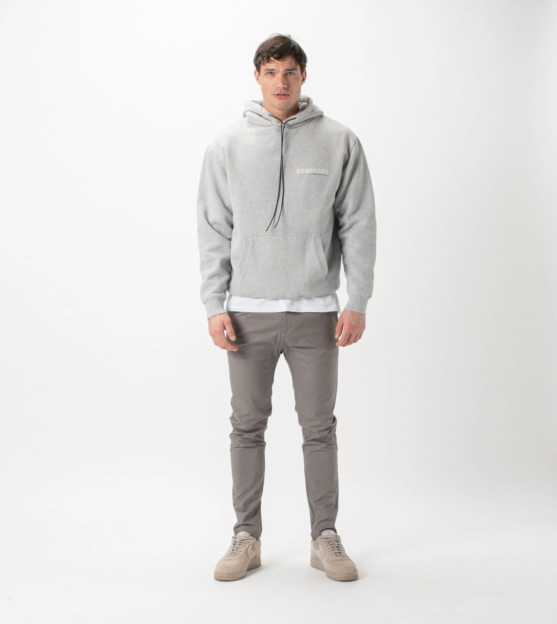 Racer Hood Sweat Silver Marle