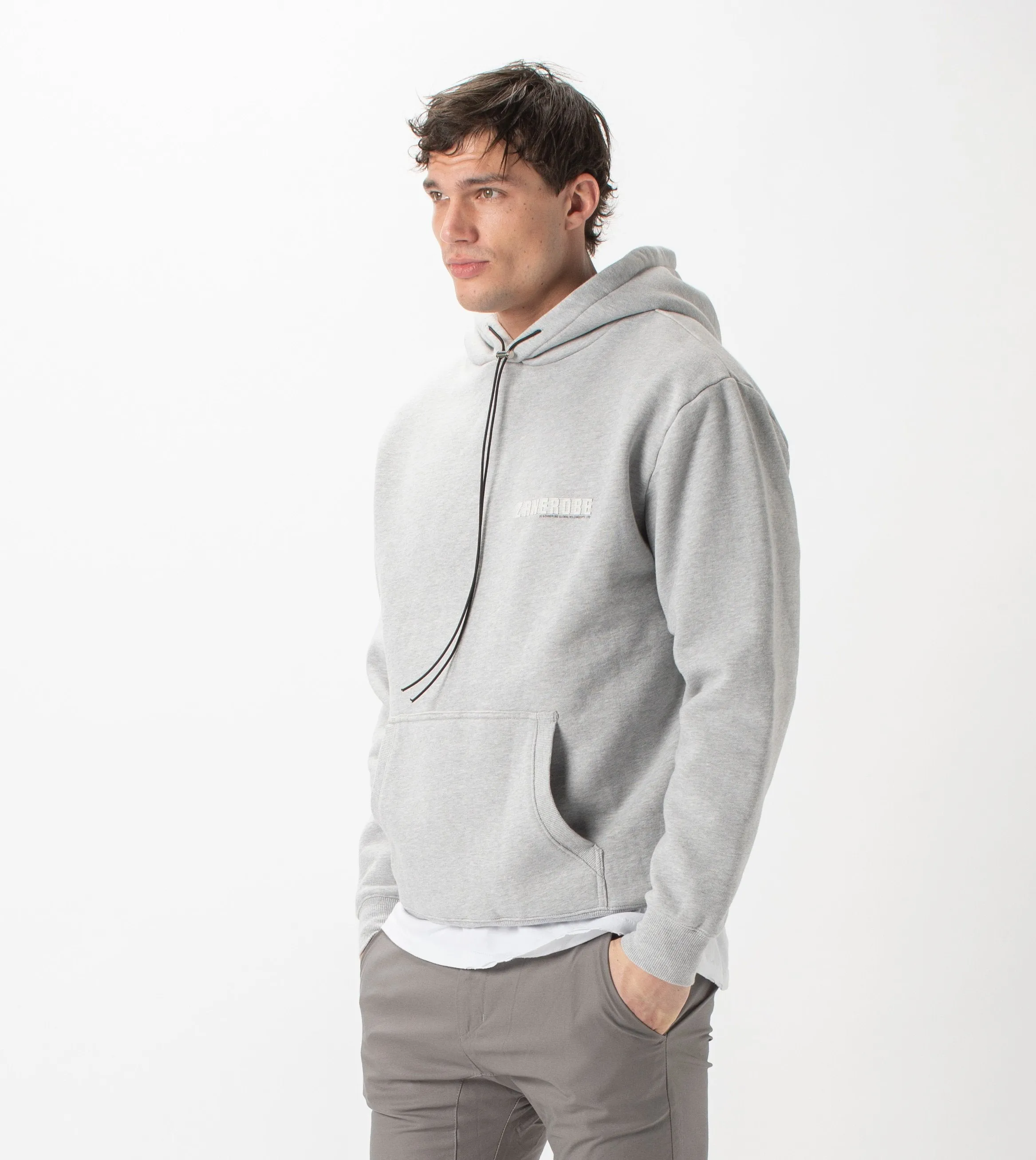 Racer Hood Sweat Silver Marle