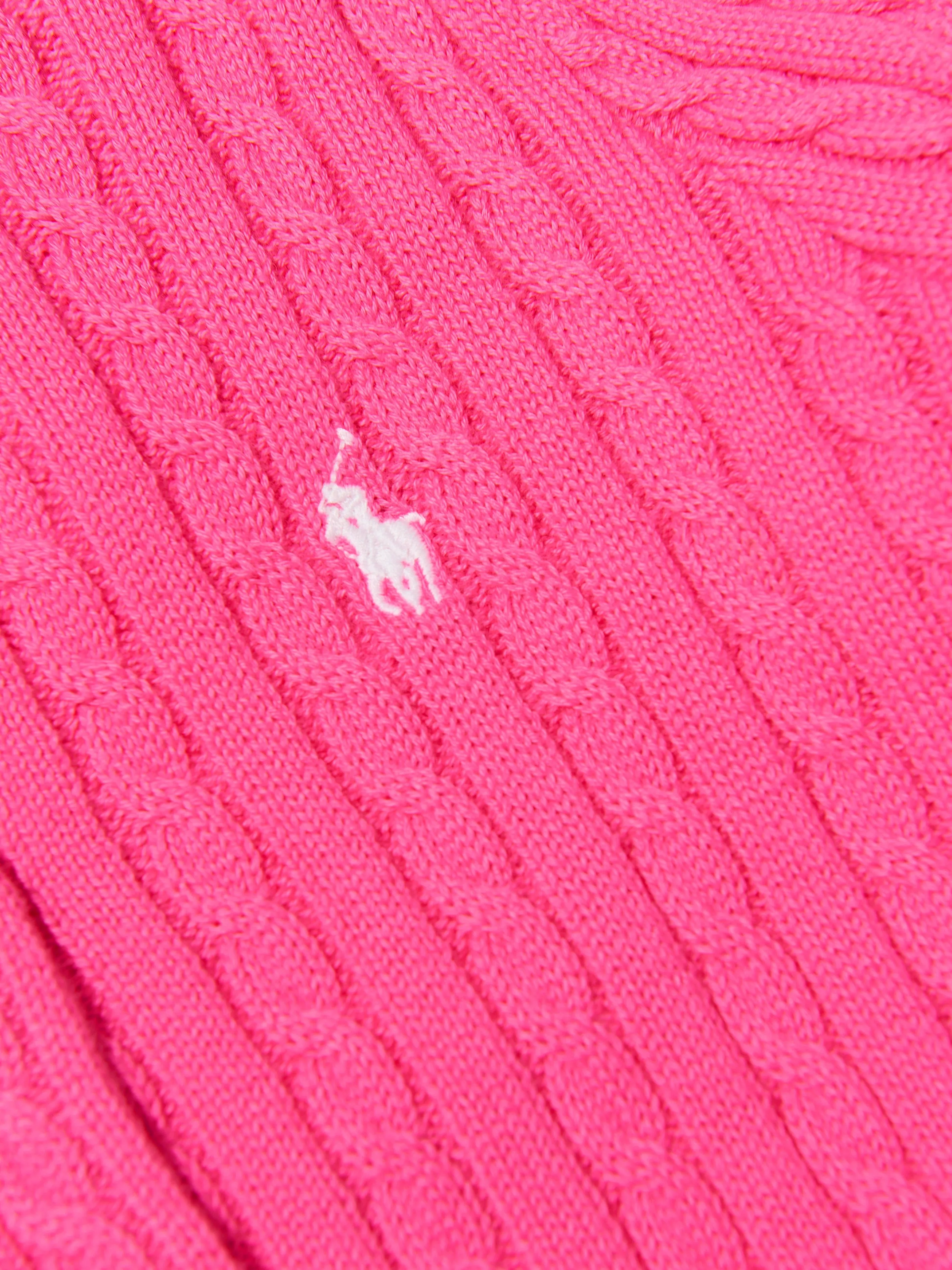 Ralph Lauren Girls Cable Knit Cardigan in Pink