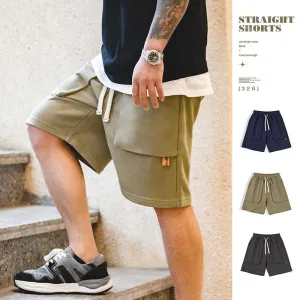 Retro Big Pocket Casual Straight Shorts