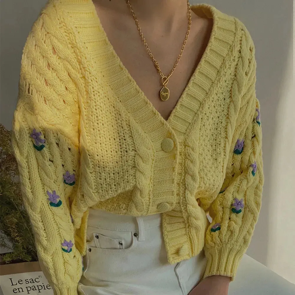 Retro V-Neck Cardigan