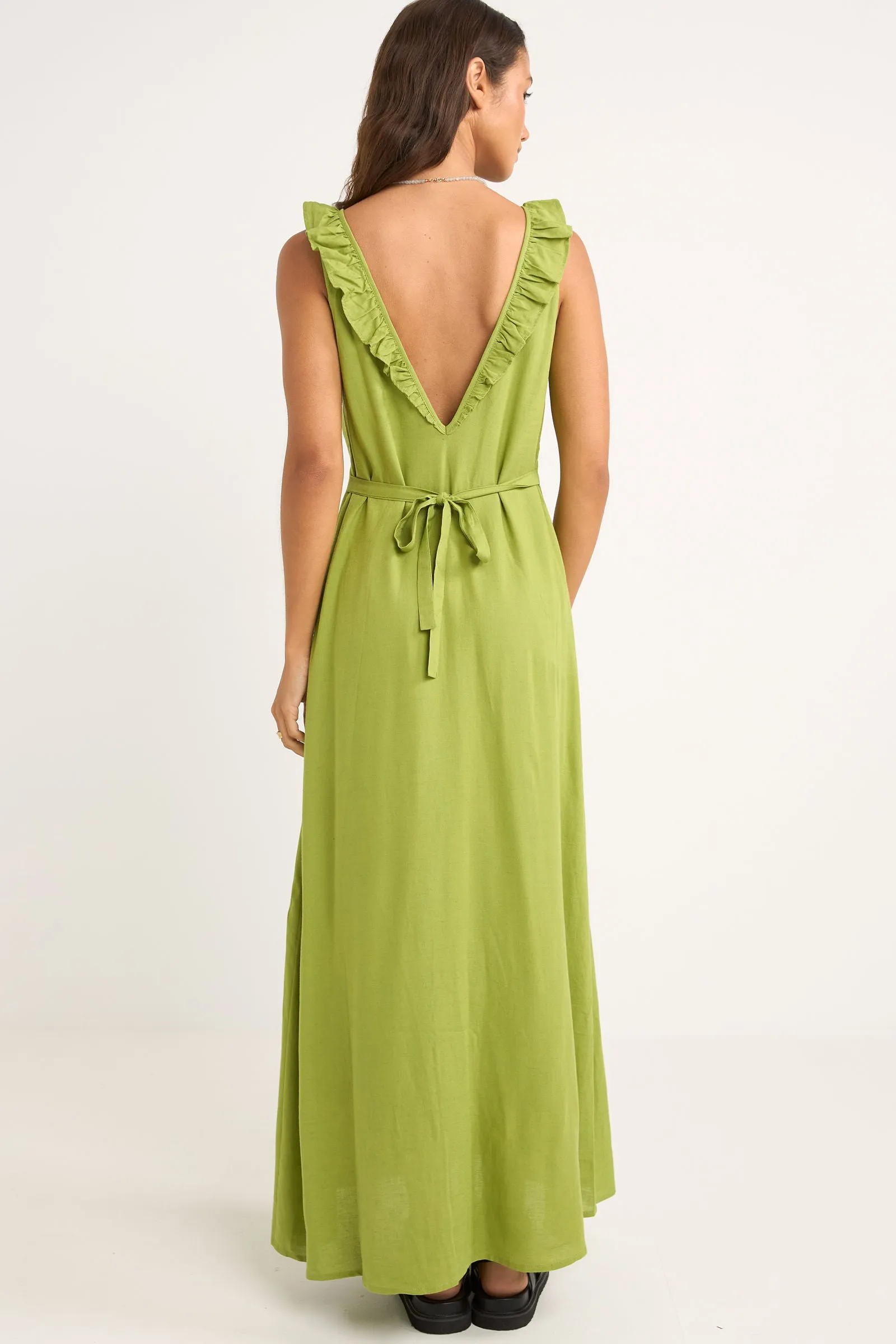 RHYTHM Mila Ruffle Maxi Dress