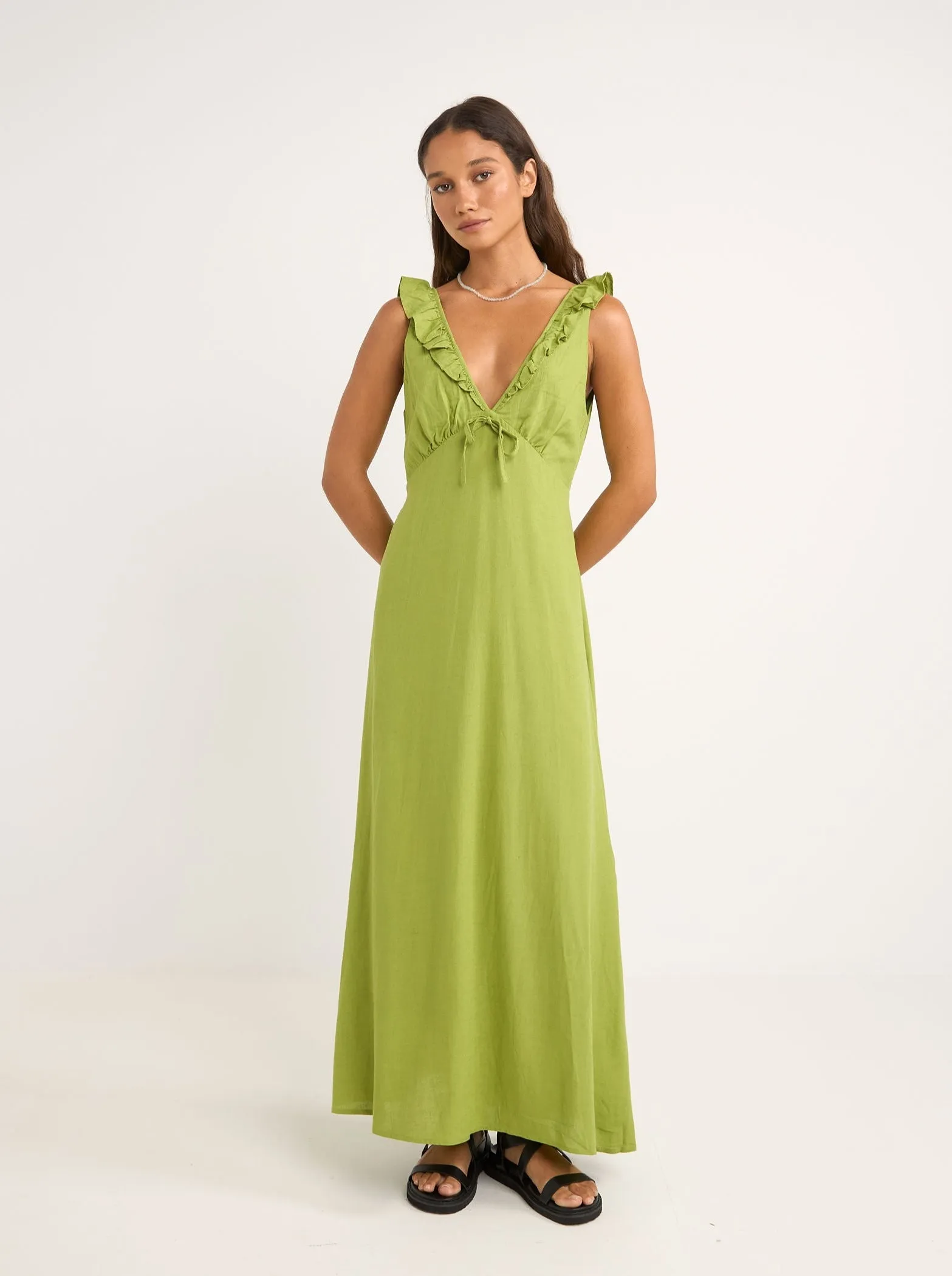 RHYTHM Mila Ruffle Maxi Dress