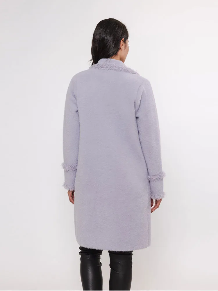 Rino & Pelle Catena Cardigan with Fringes Lilac Fog