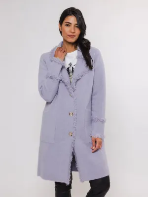 Rino & Pelle Catena Cardigan with Fringes Lilac Fog