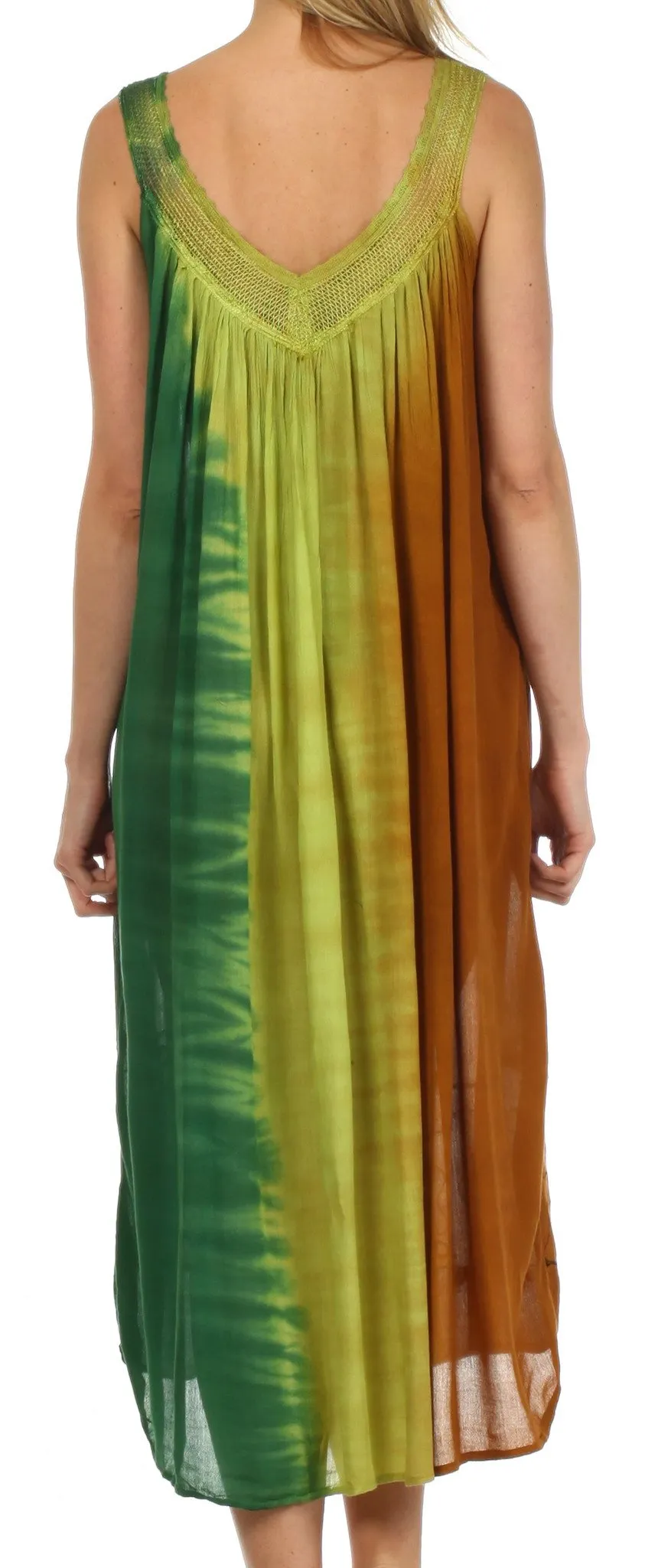 Sakkas Breezy Tri-Color Caftan Dress / Cover Up