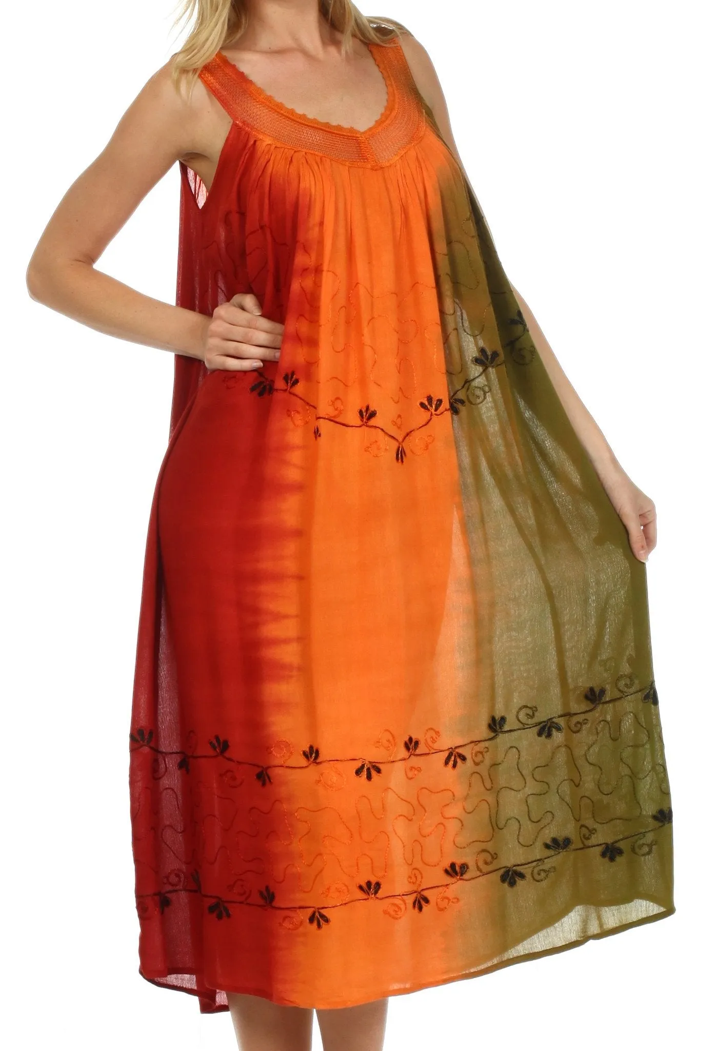 Sakkas Breezy Tri-Color Caftan Dress / Cover Up