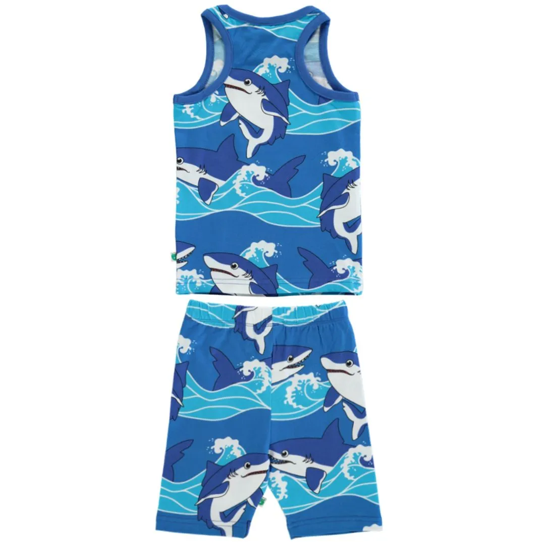 Sharks Tank Top and Bike Shorts Set