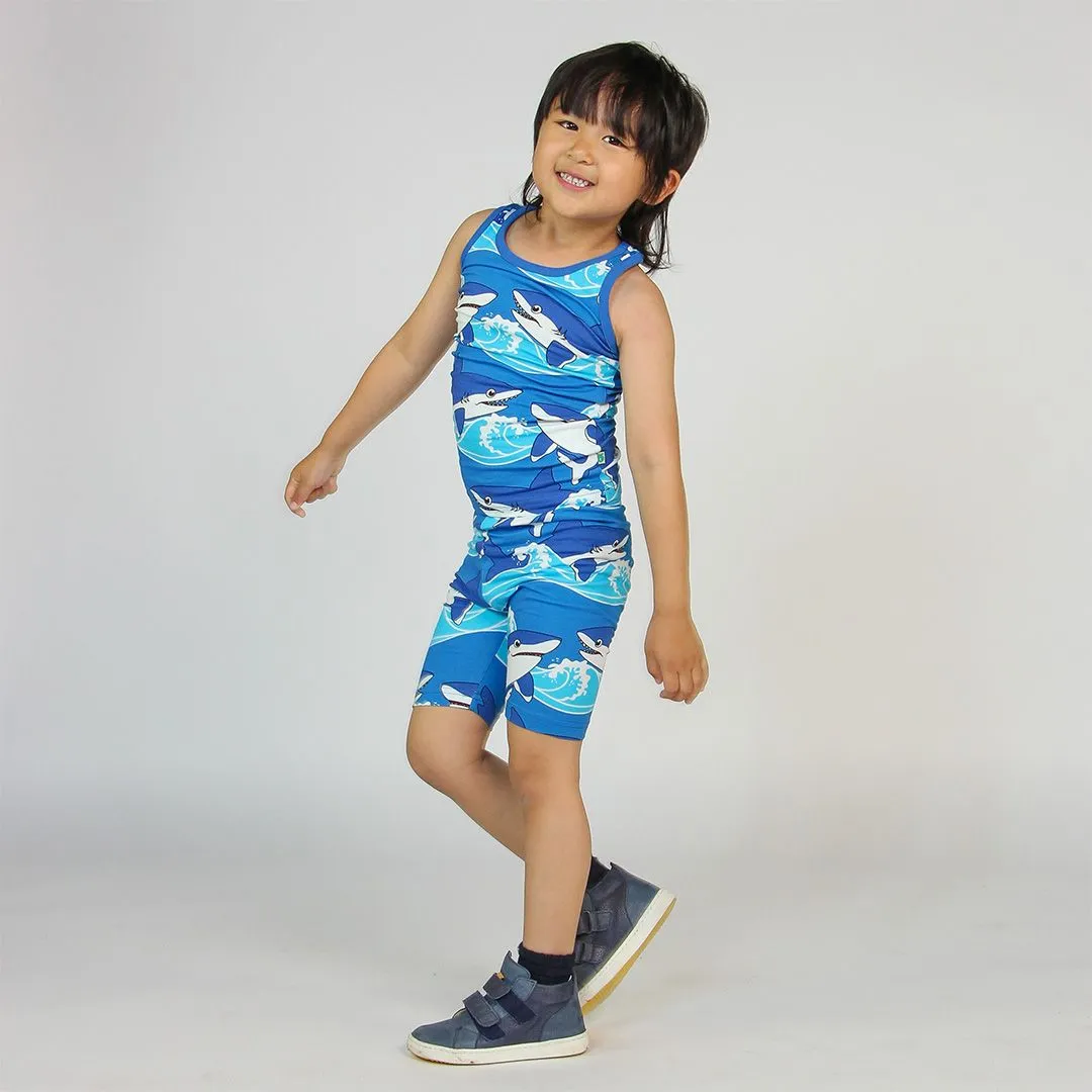 Sharks Tank Top and Bike Shorts Set