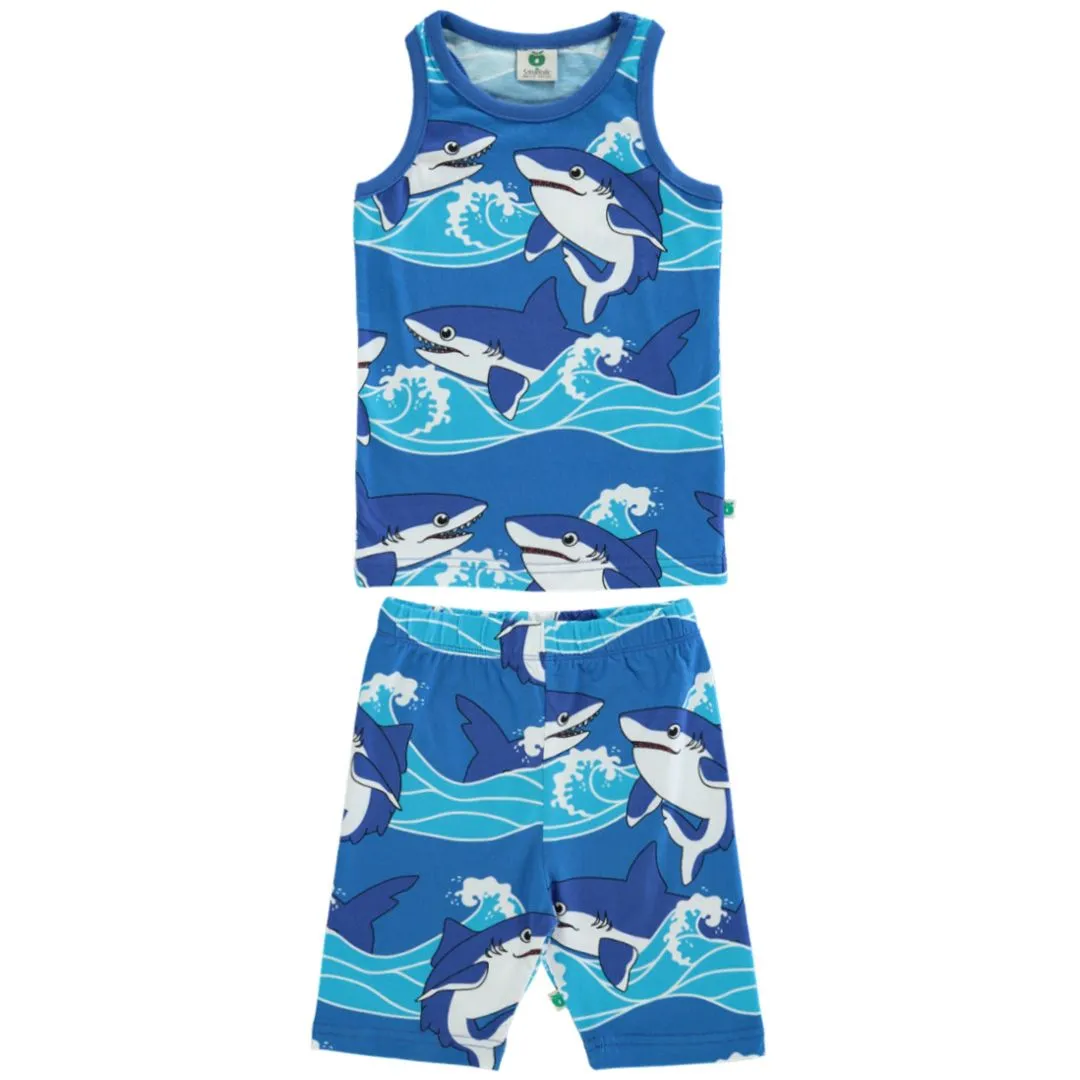 Sharks Tank Top and Bike Shorts Set