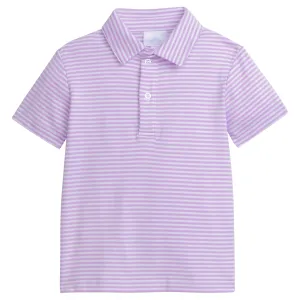 Short Sleeve Polo - Lavender Stripe