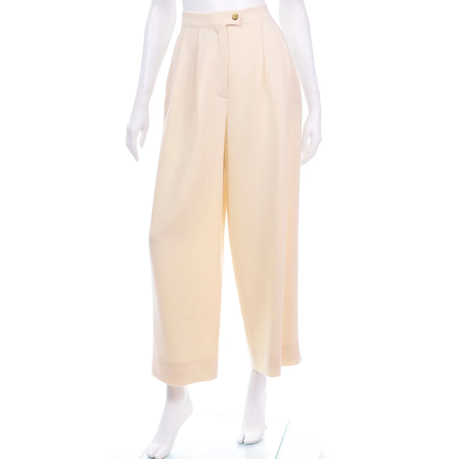 Sonia Rykiel Paris Vintage Ivory Trouser & Jacket Pantsuit