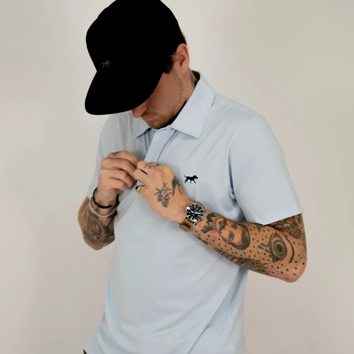 Southern Swing Performance Polo - Sky Blue