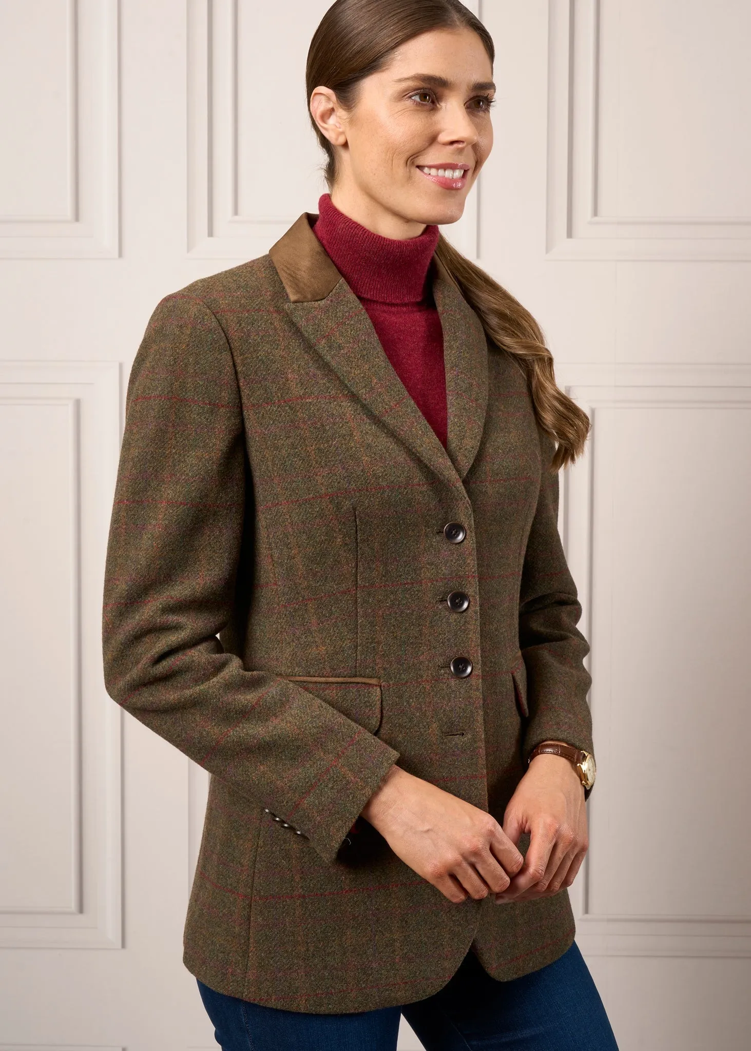 Surrey Ladies Tweed Blazer In Hemlock - Regular Fit