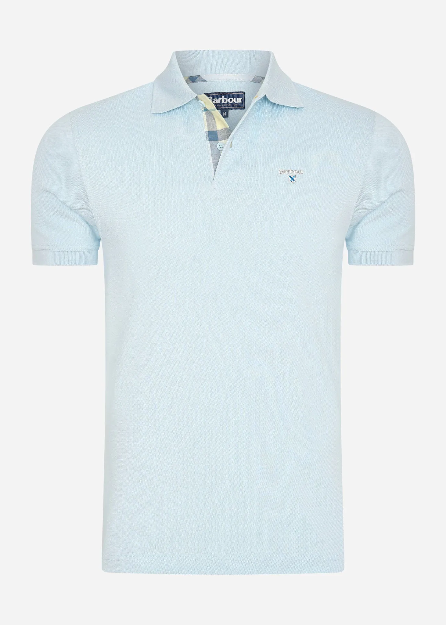 Tartan pique polo - niagra mist