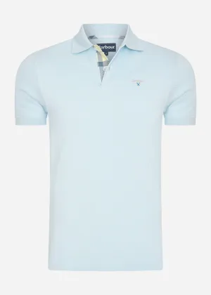 Tartan pique polo - niagra mist