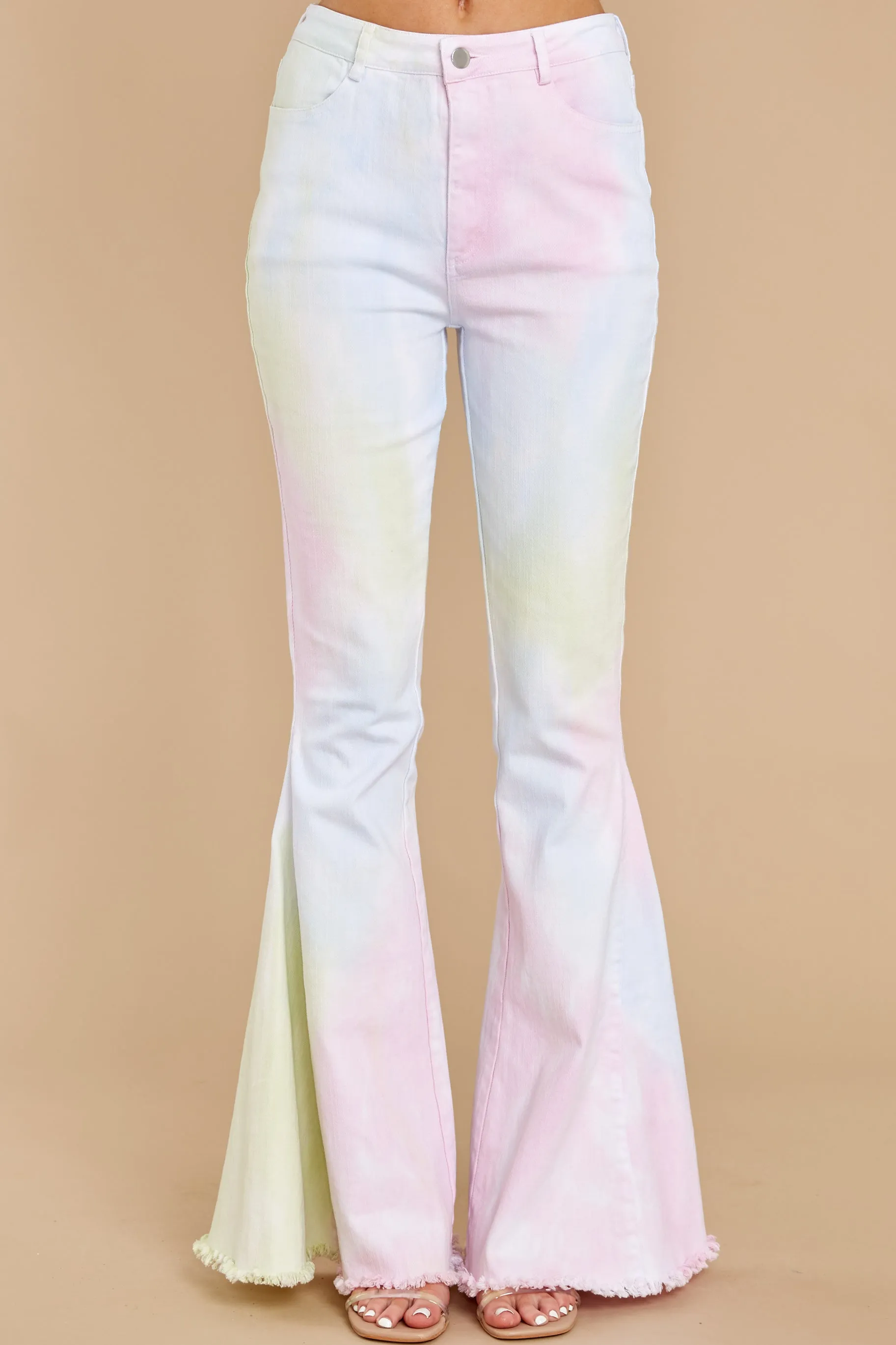 That Much Sweeter Pink Tie Dye Flare Jeans