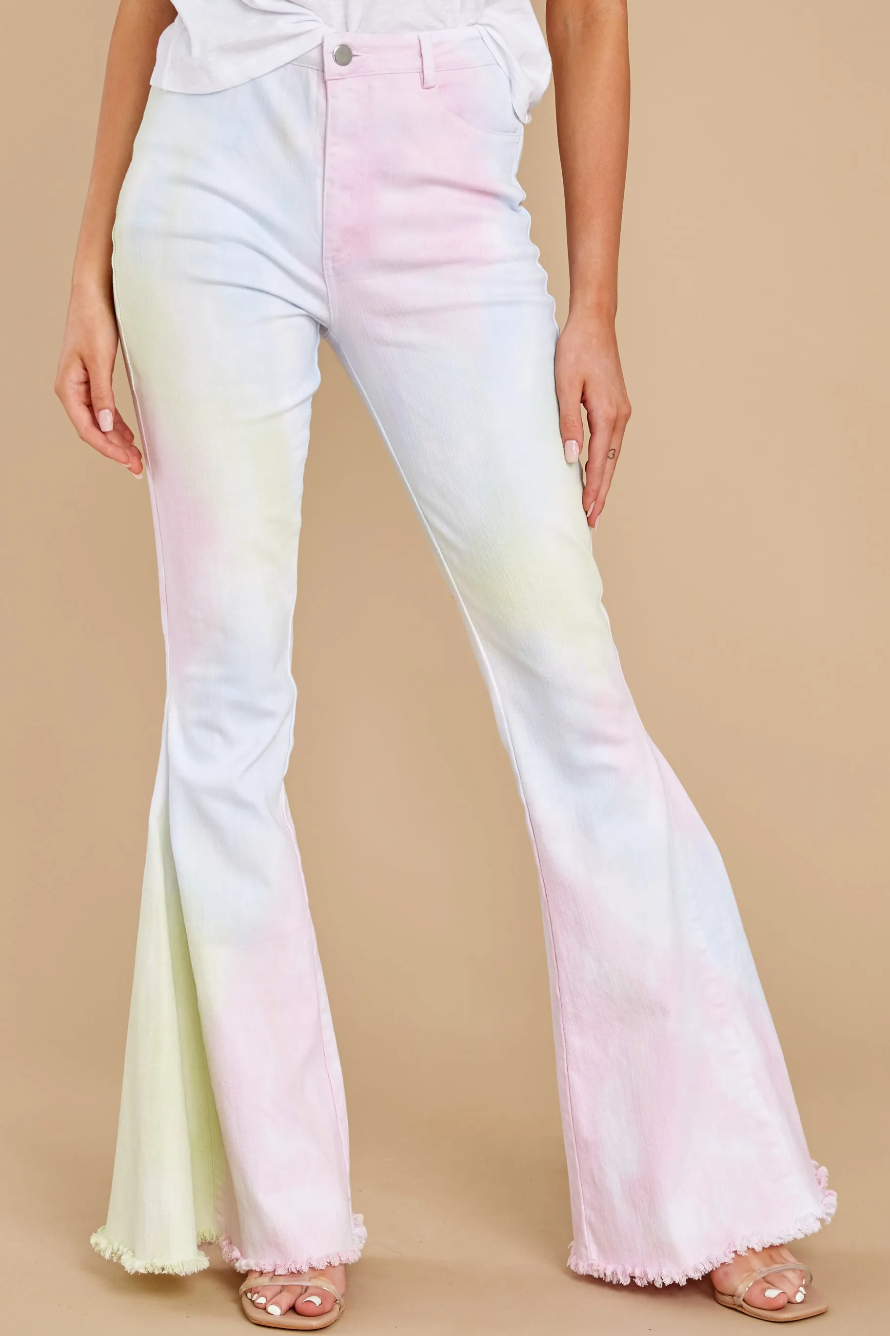 That Much Sweeter Pink Tie Dye Flare Jeans