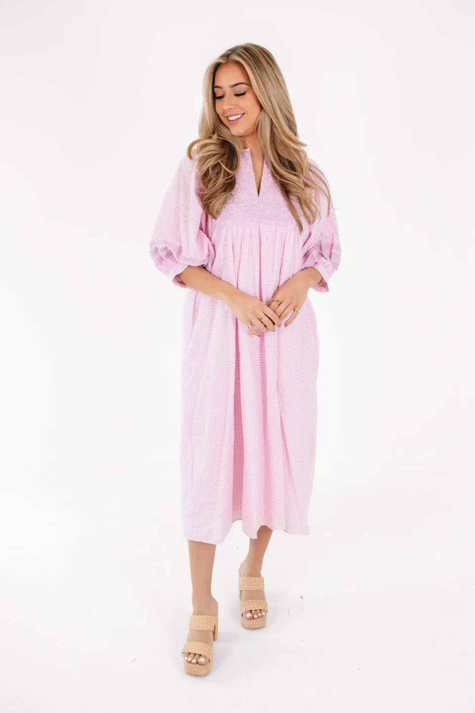 The Blanche Midi Dress - Light Pink