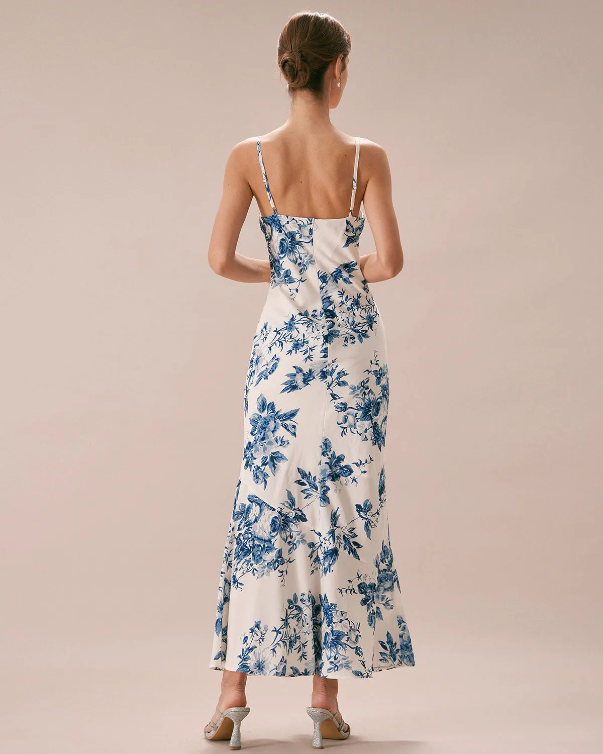 The Blue Floral Slip Maxi Dress