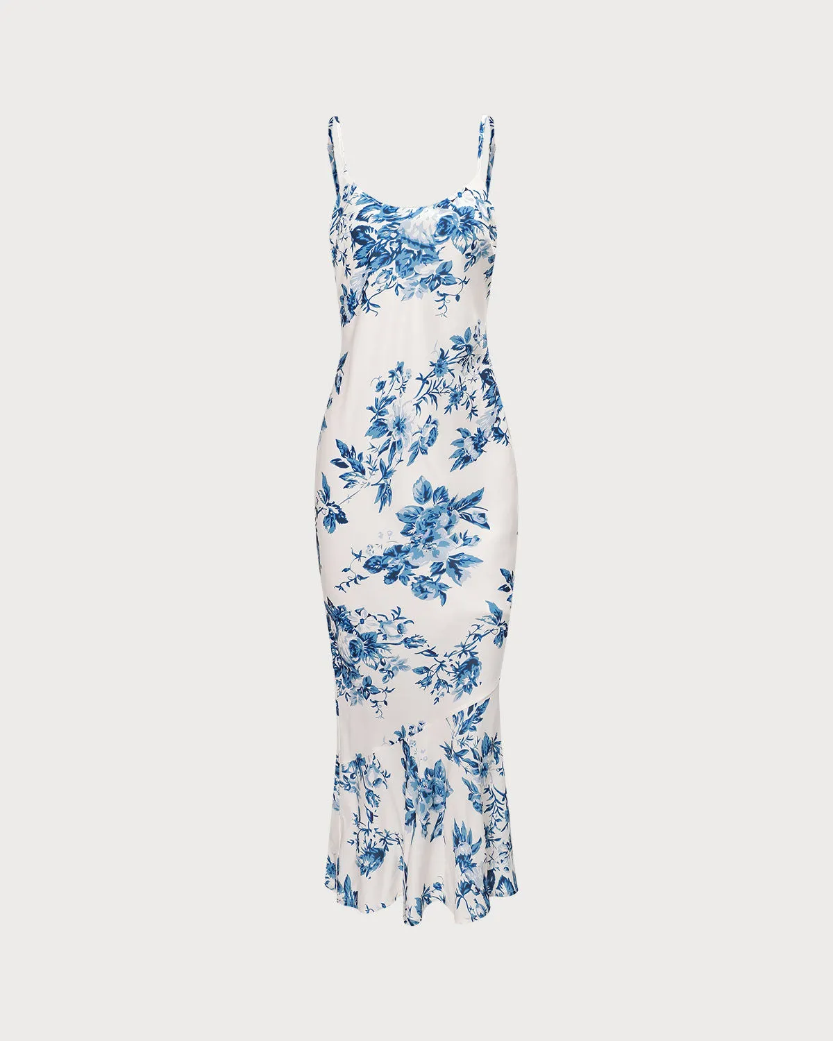 The Blue Floral Slip Maxi Dress