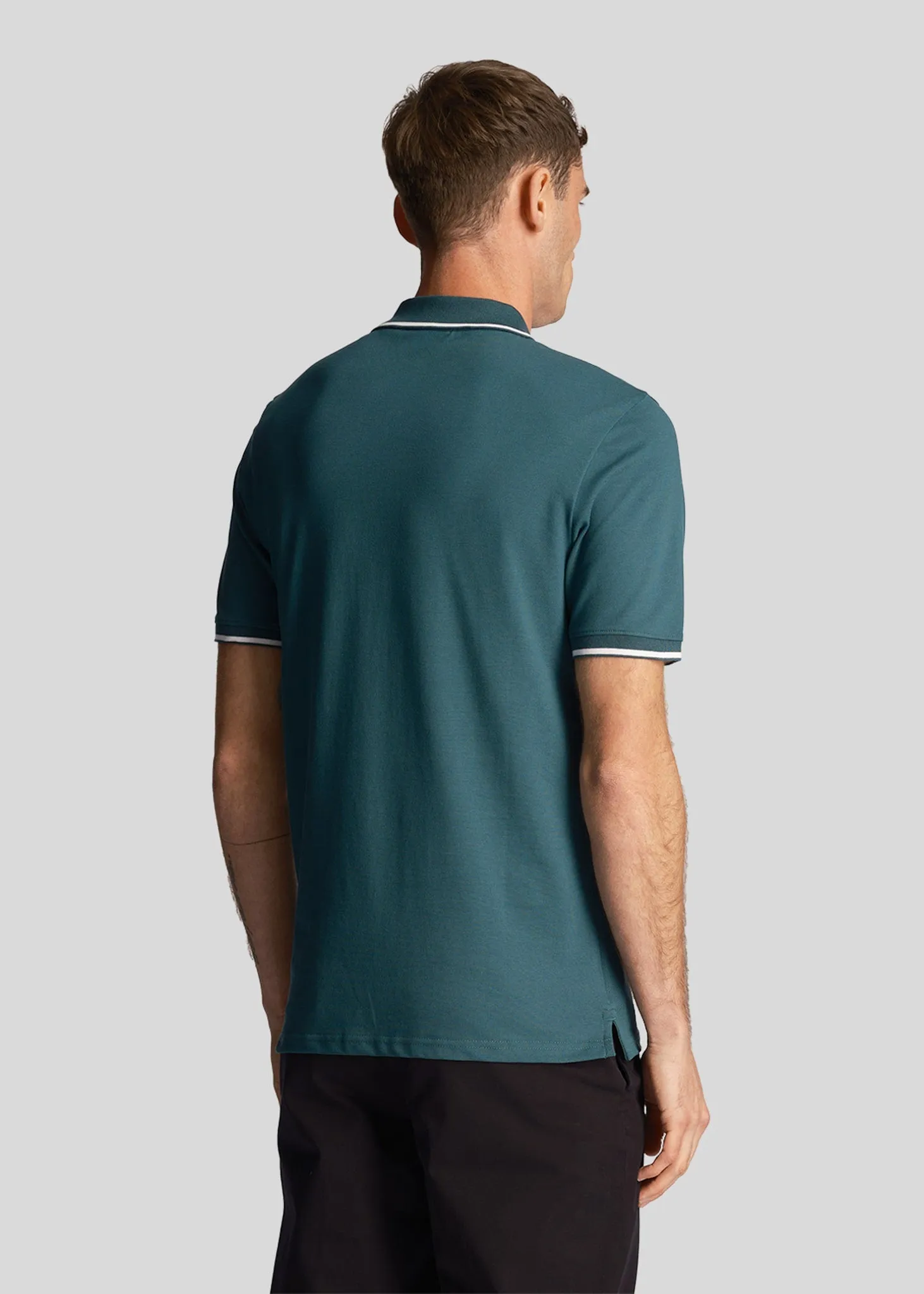 Tipped polo shirt - malachite green white