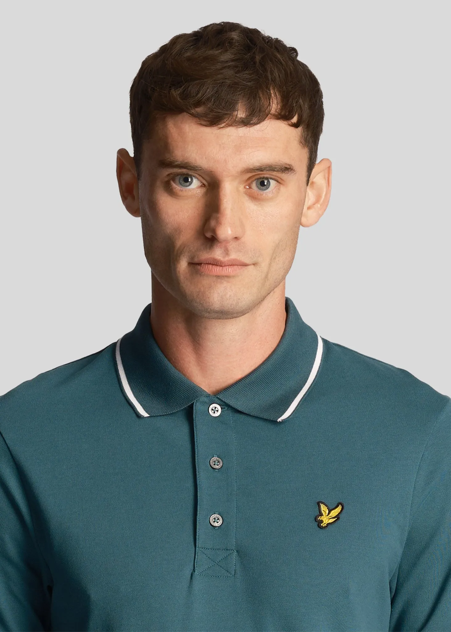 Tipped polo shirt - malachite green white