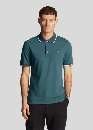 Tipped polo shirt - malachite green white