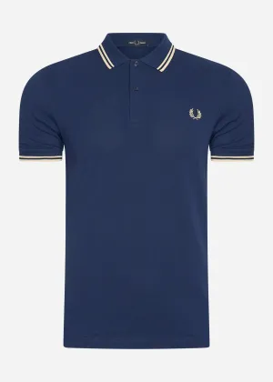 Twin tipped Fred Perry shirt - french navy ice cream