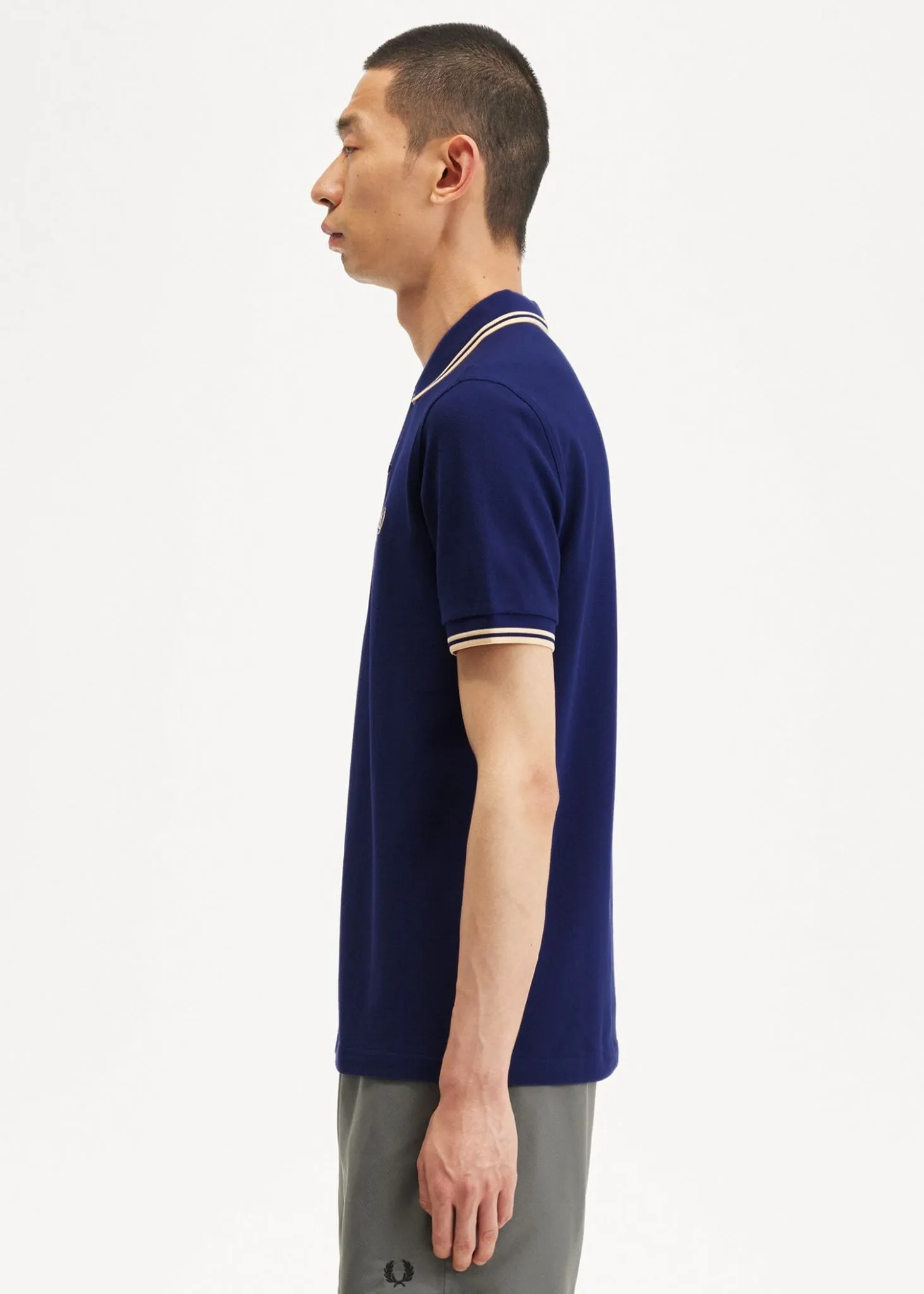 Twin tipped Fred Perry shirt - french navy ice cream