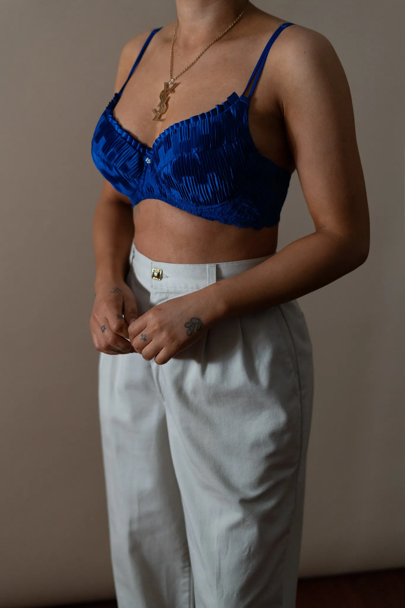 Upcycled Bright Blue Bralette