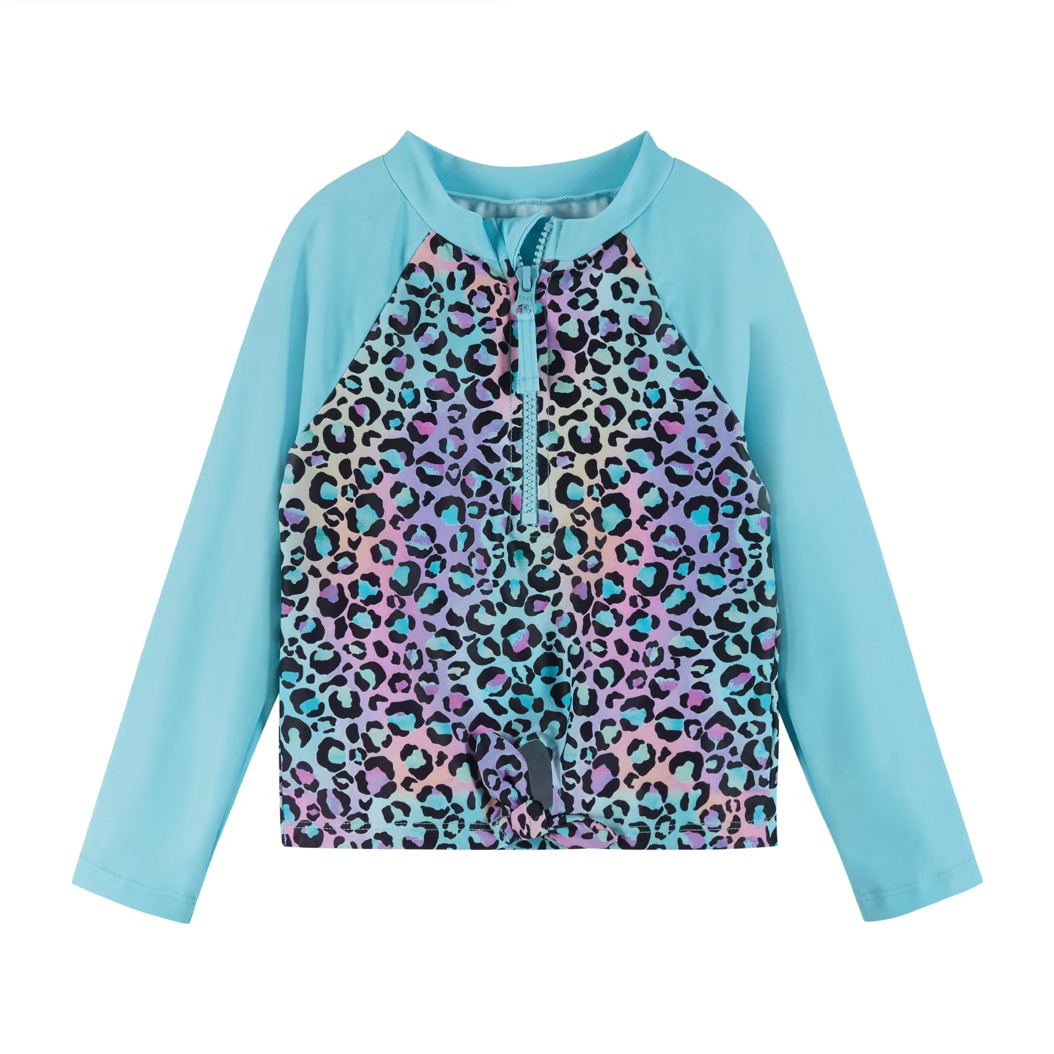 UPF 50  Leopard Rashguard Set | Aqua/Multi